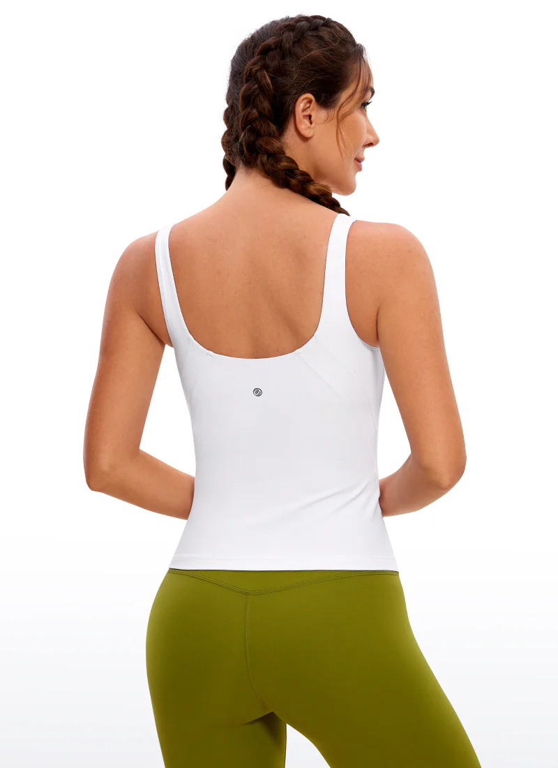 Butterluxe Waist-Length Built-in Bra Tank V Neck - Image 27