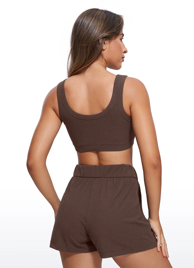 Ribbed U Back Sports Bra - Image 32