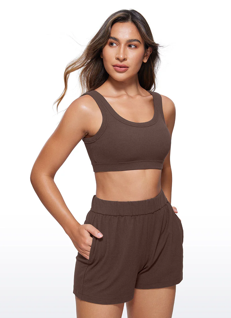Ribbed U Back Sports Bra - Image 35