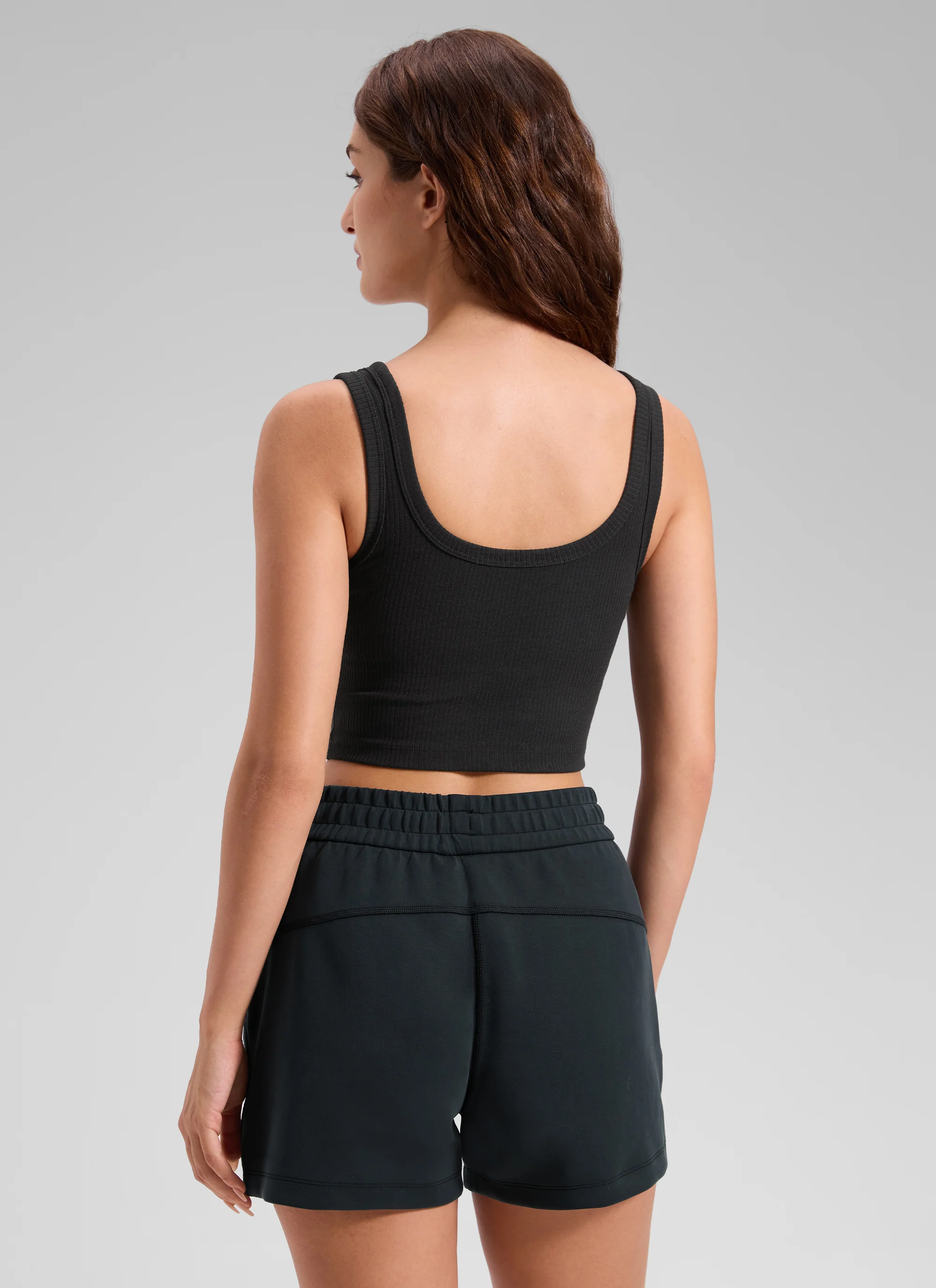Ribbed U Neck Built in Bra Tank - Image 12