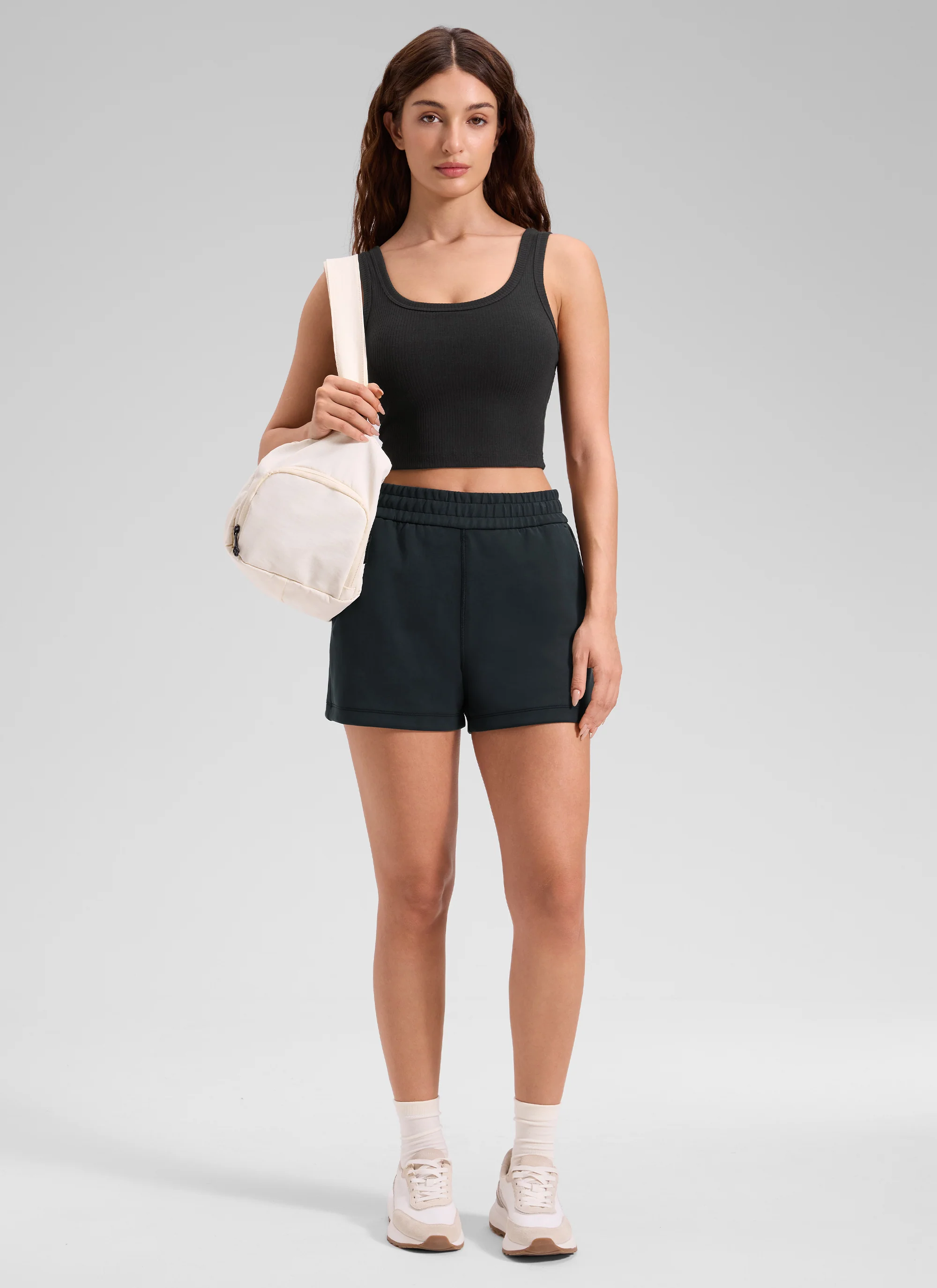 Ribbed U Neck Built in Bra Tank - Image 15