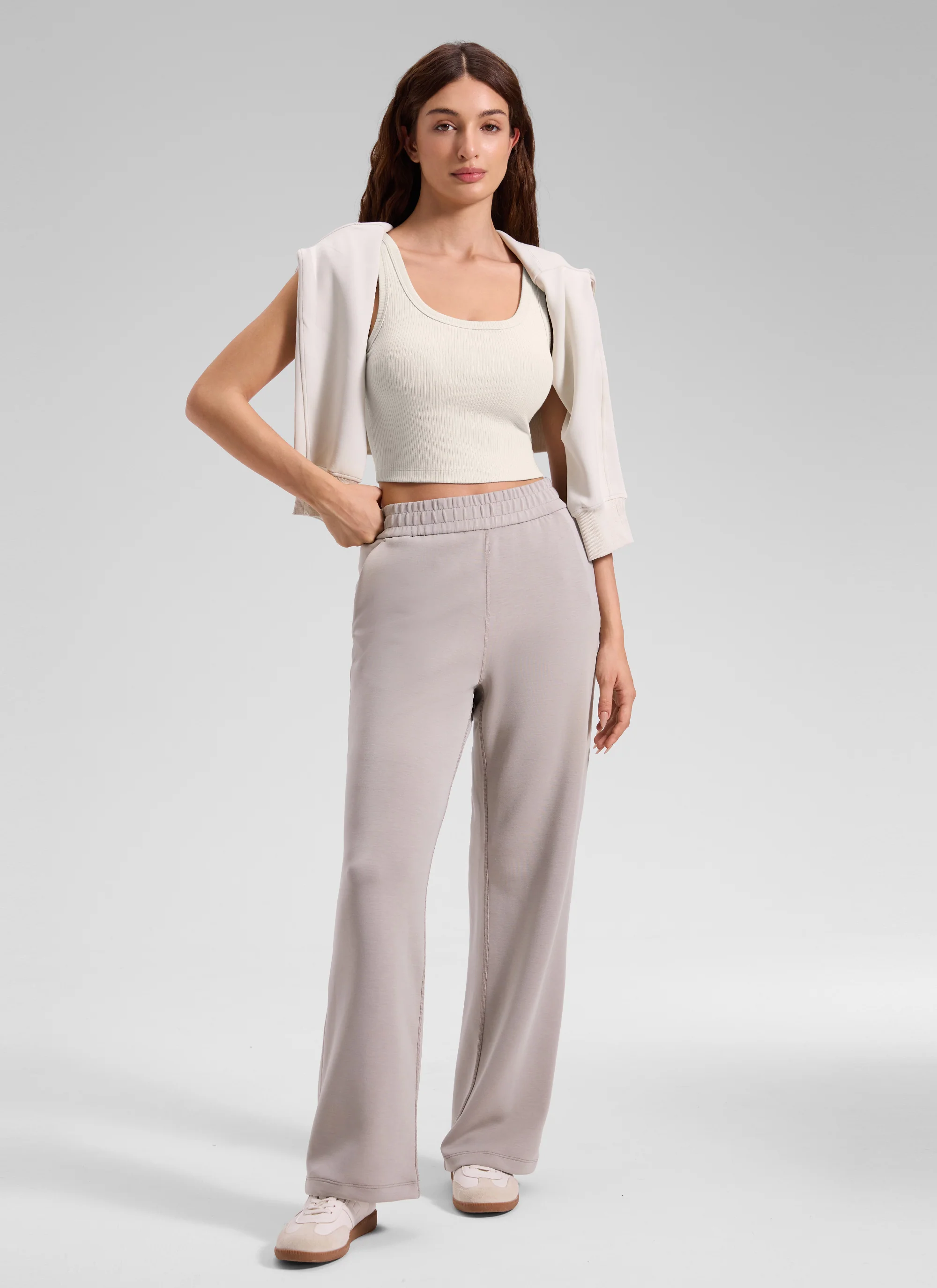 Ribbed U Neck Built in Bra Tank - Image 32