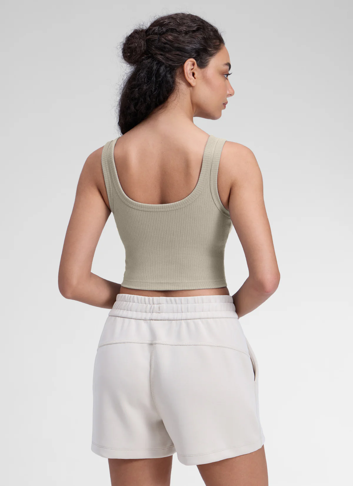 Ribbed U Neck Built in Bra Tank - Image 35