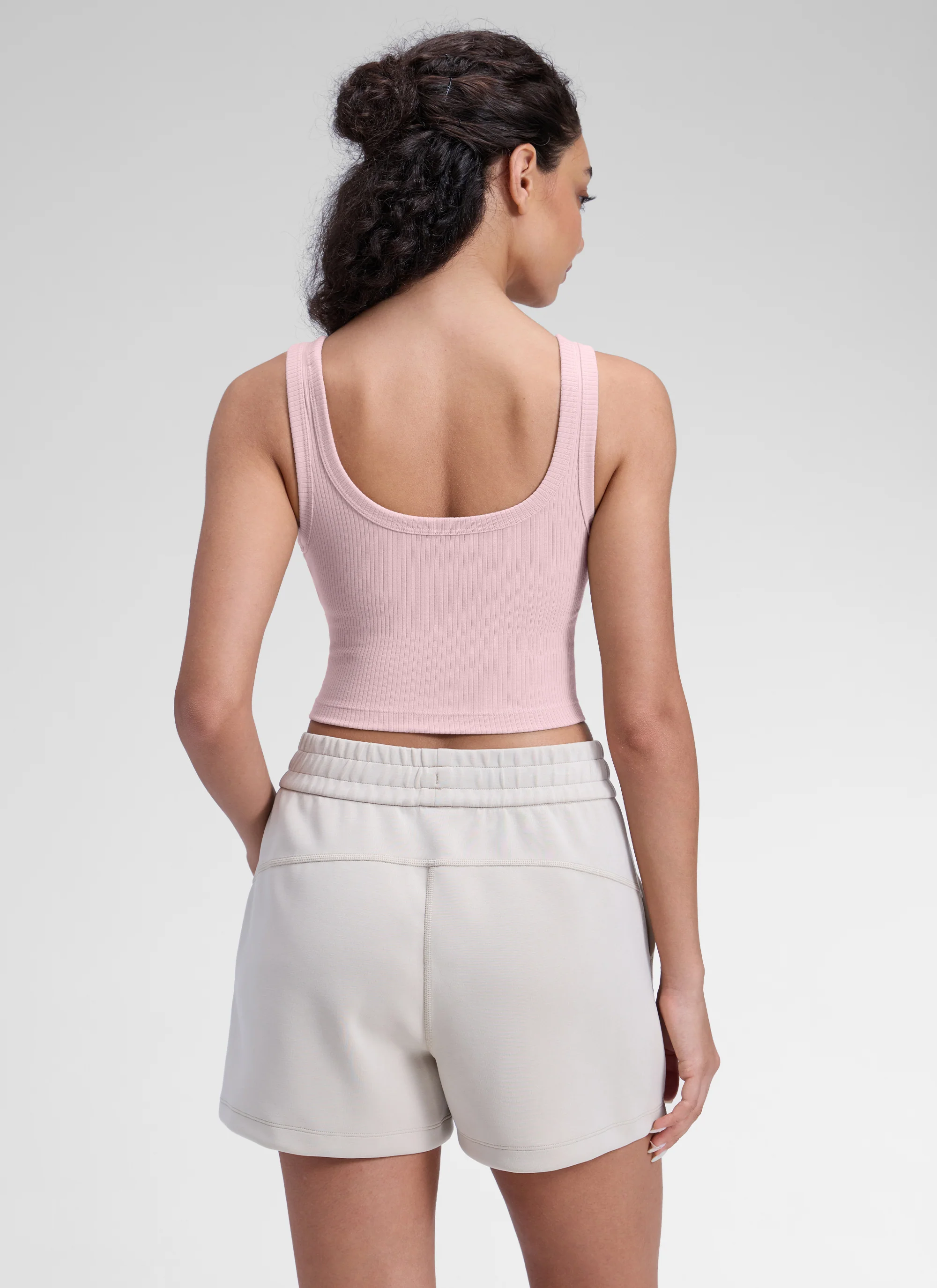 Ribbed U Neck Built in Bra Tank - Image 41