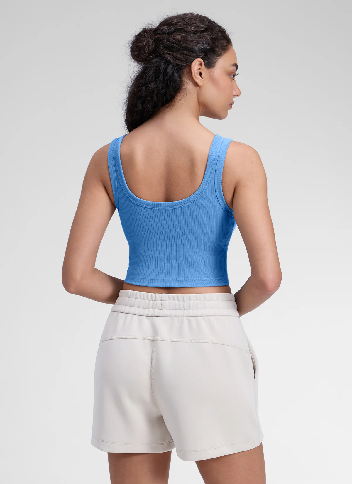 Ribbed U Neck Built in Bra Tank - Image 51