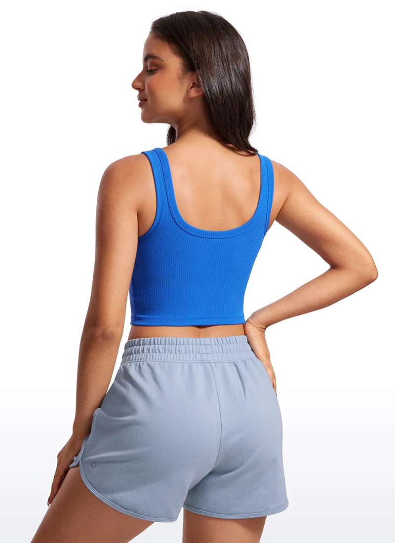 Ribbed U Neck Built in Bra Tank - Image 8