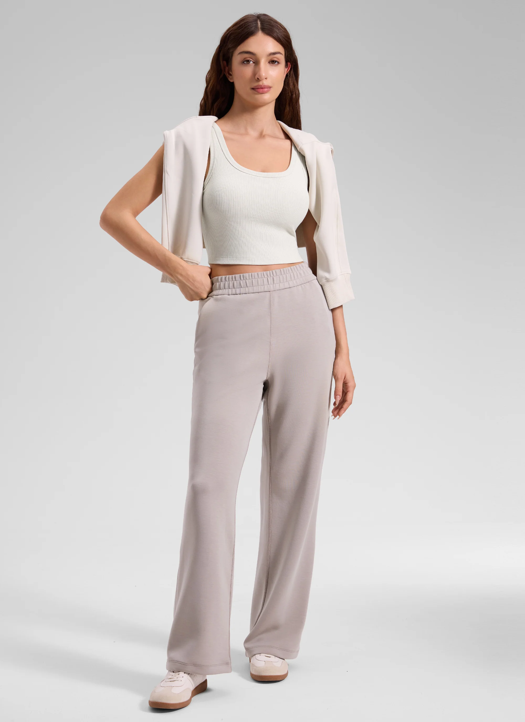 Ribbed U Neck Built in Bra Tank - Image 13