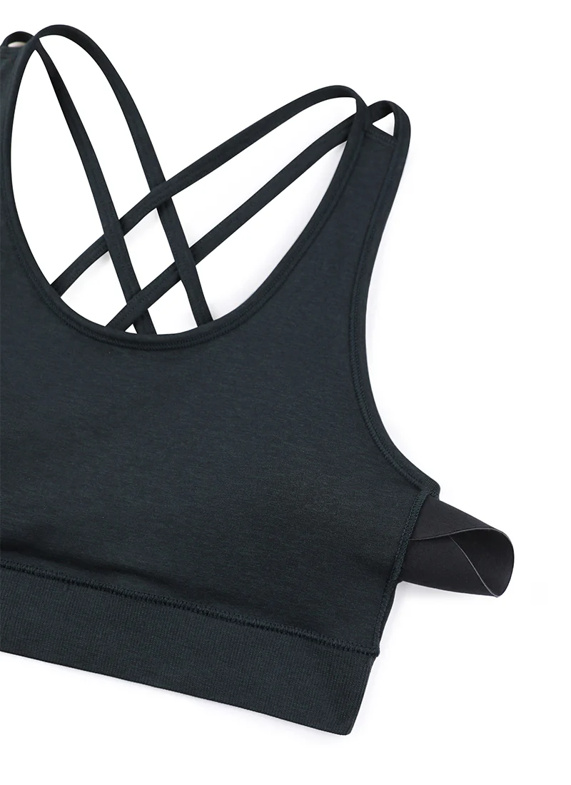 Seamless Strappy Longline Bra Criss Cross Back - Image 10