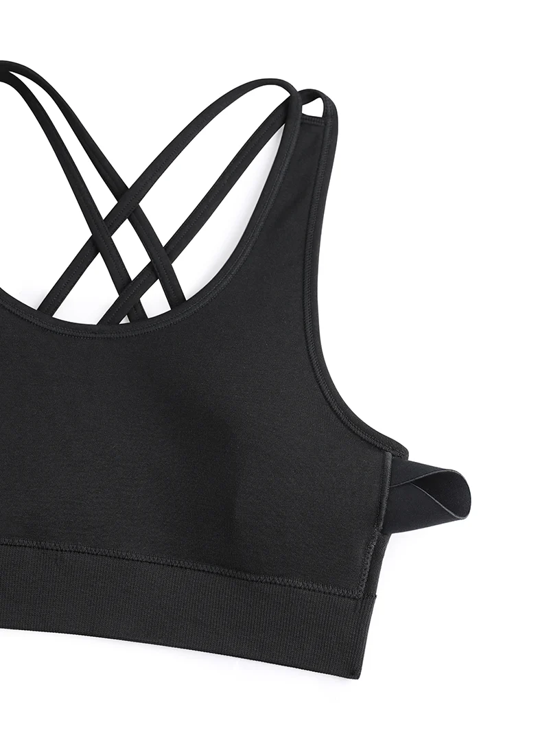 Seamless Strappy Longline Bra Criss Cross Back - Image 5