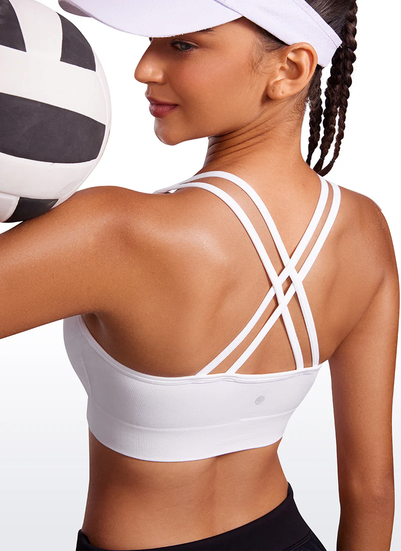 Seamless Strappy Longline Bra Criss Cross Back - Image 9