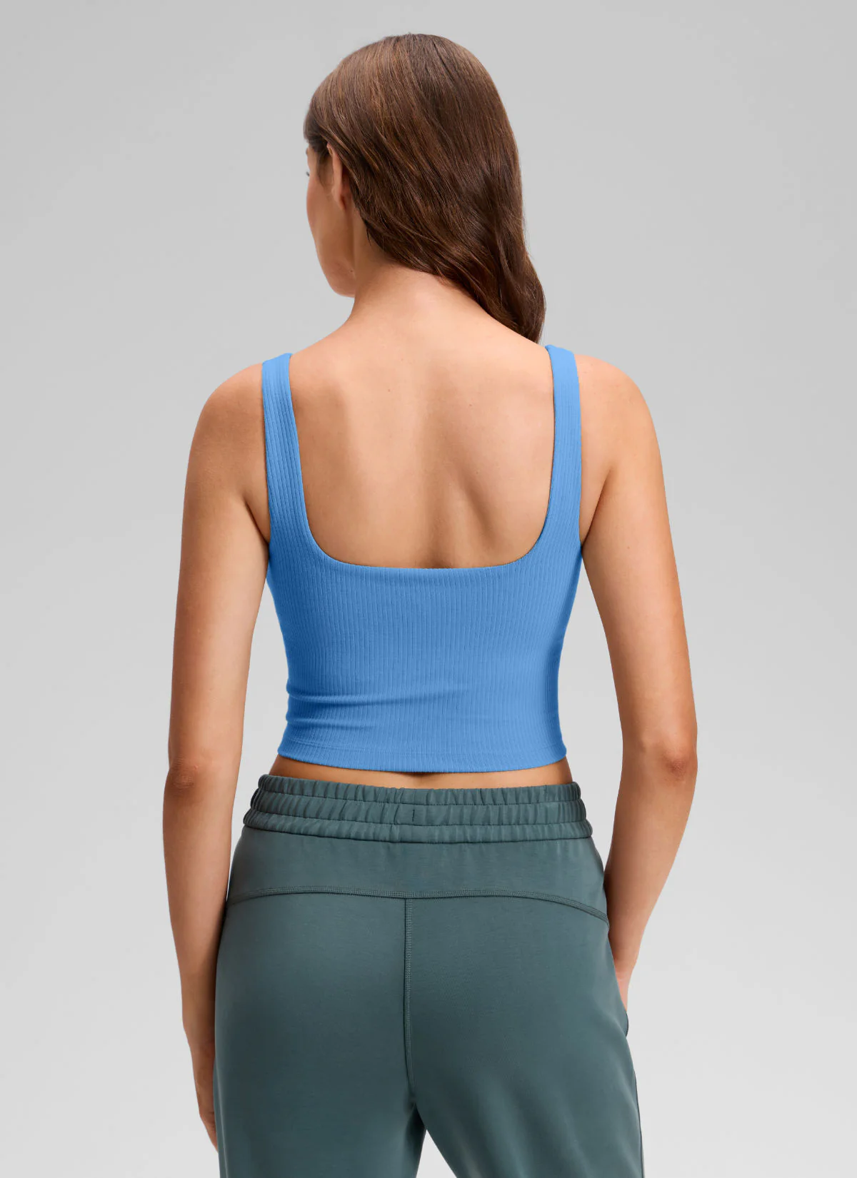 Ribbed Henley Neck Built in Bra Tank - Image 2