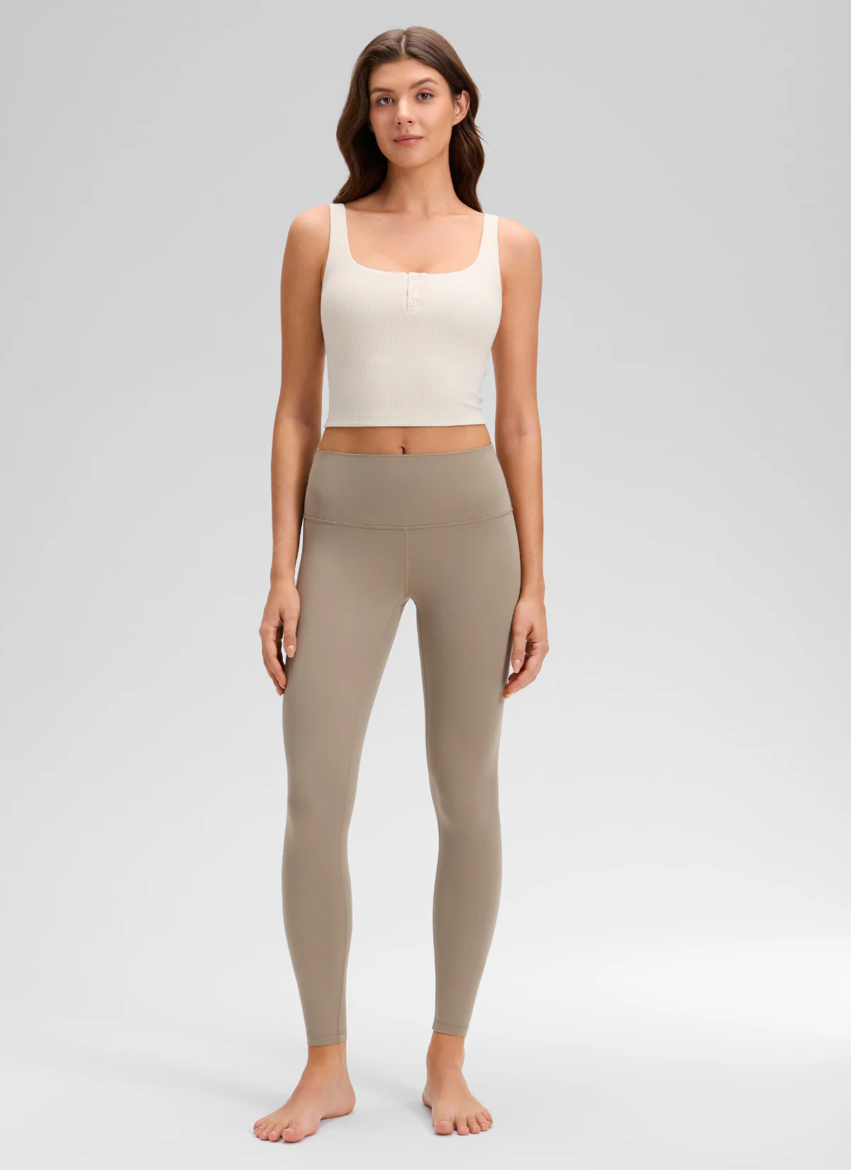 Ribbed Henley Neck Built in Bra Tank - Image 21