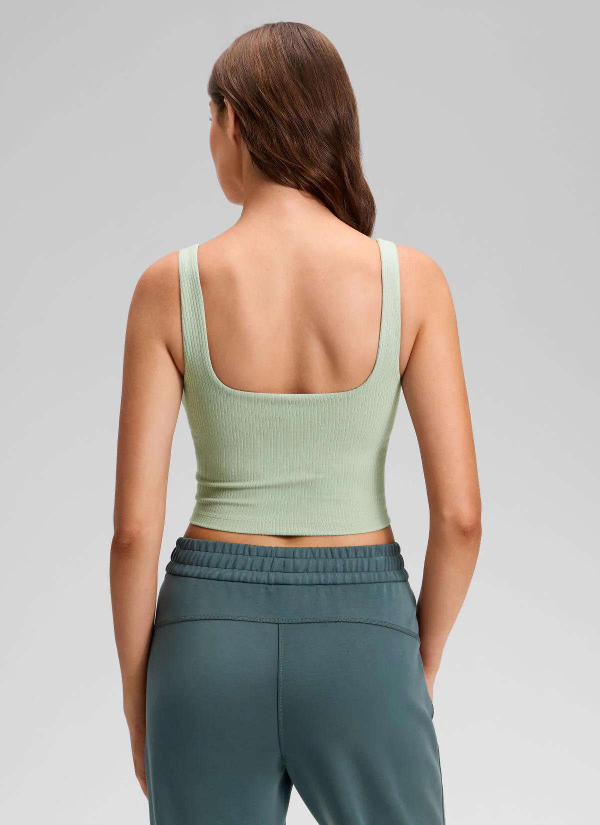 Ribbed Henley Neck Built in Bra Tank - Image 37