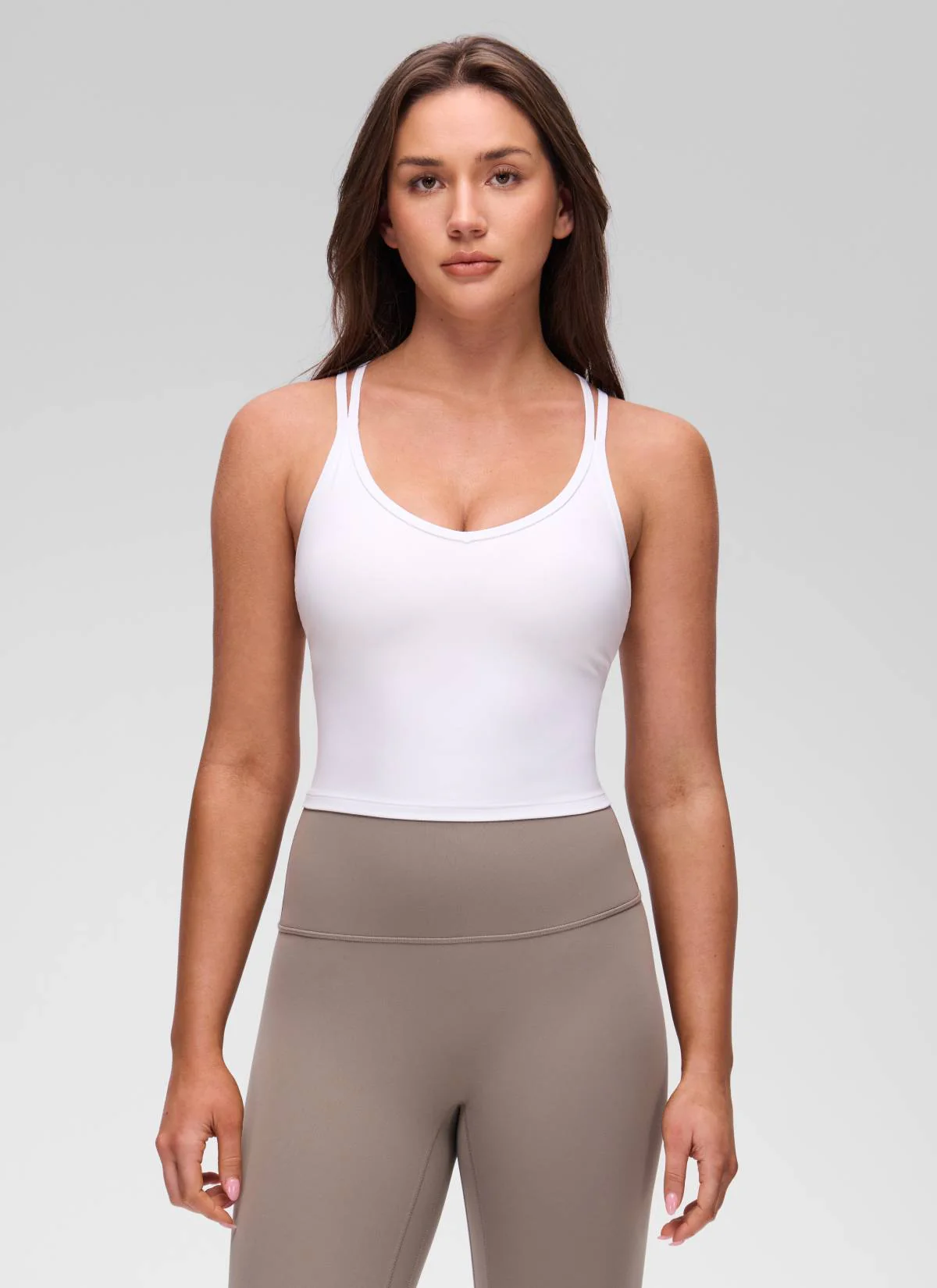 Butterluxe V Neck Cross Back Built in Bra Tank - Image 15