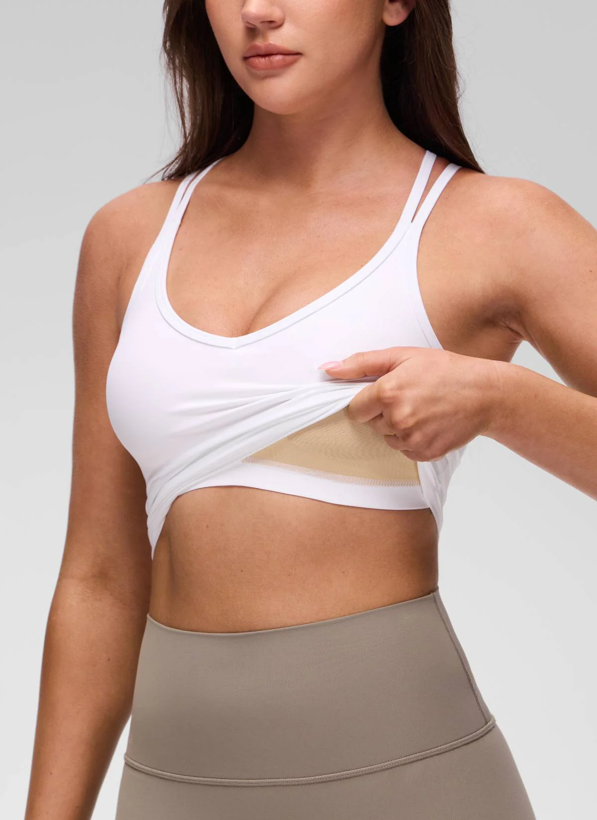 Butterluxe V Neck Cross Back Built in Bra Tank - Image 18
