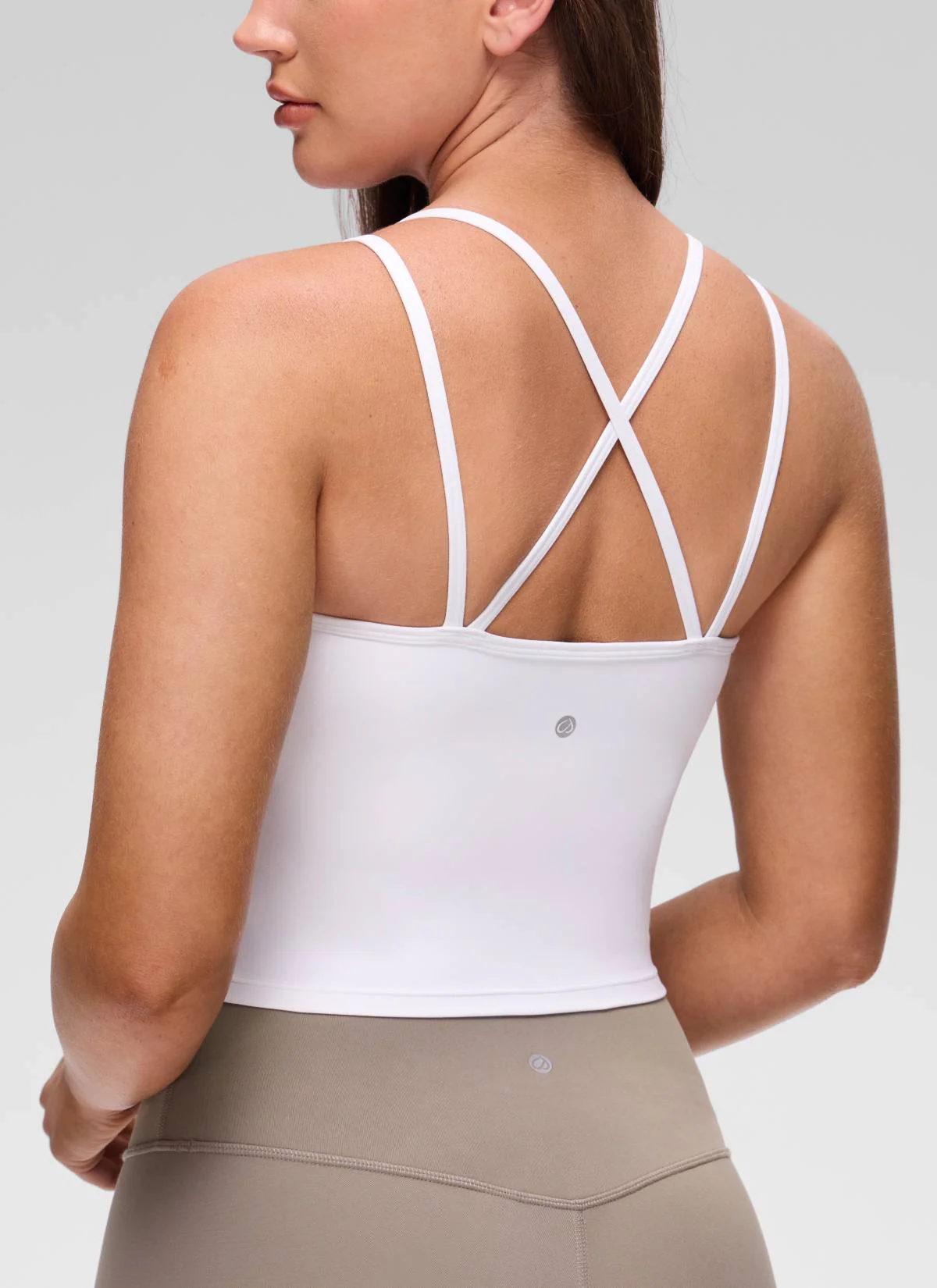 Butterluxe V Neck Cross Back Built in Bra Tank - Image 19
