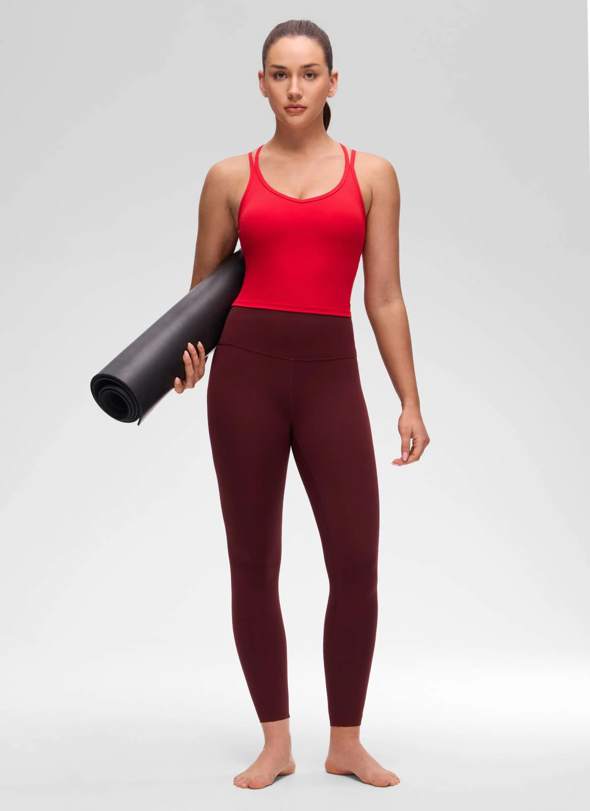 Butterluxe V Neck Cross Back Built in Bra Tank - Image 3
