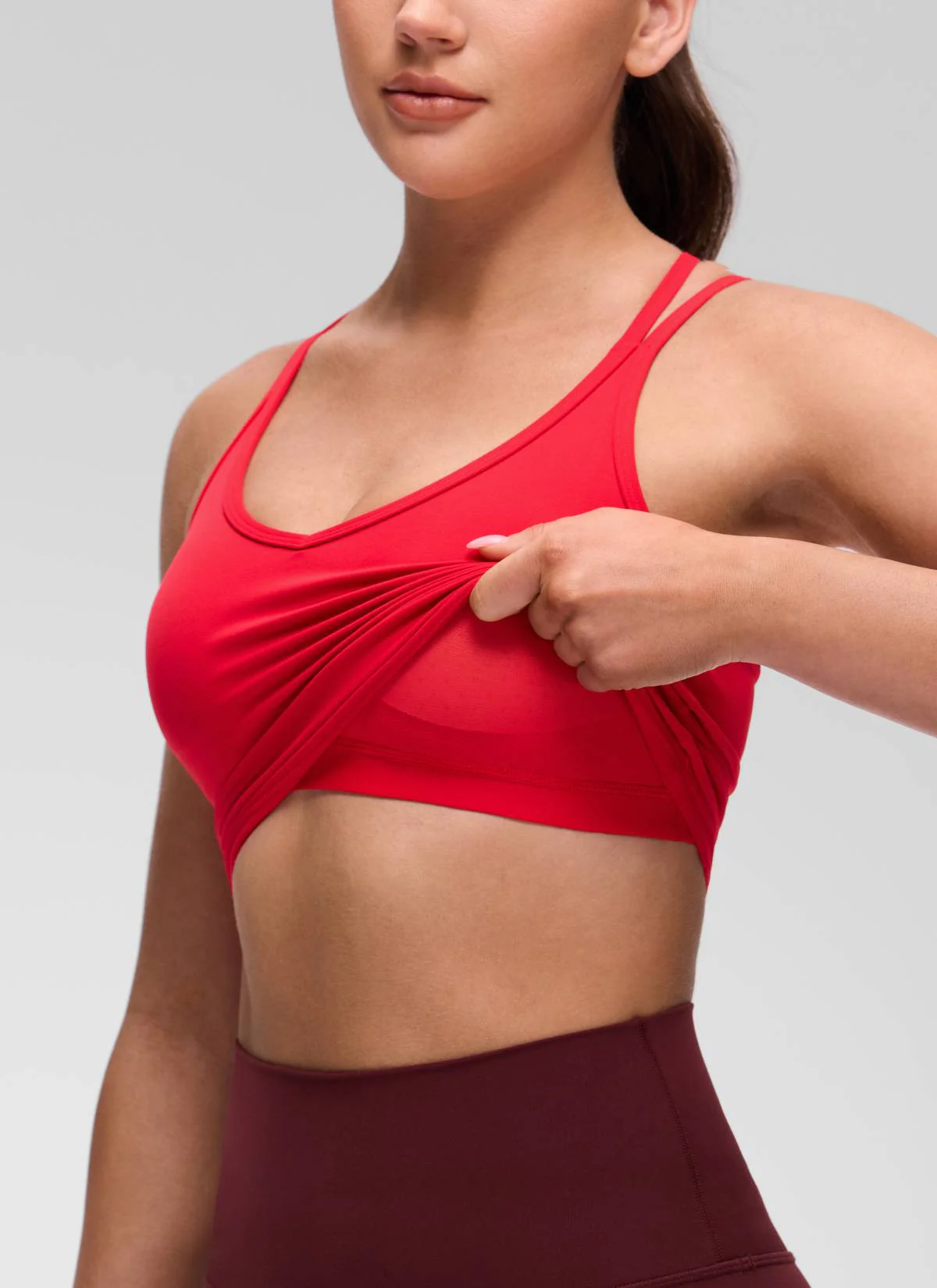 Butterluxe V Neck Cross Back Built in Bra Tank - Image 4
