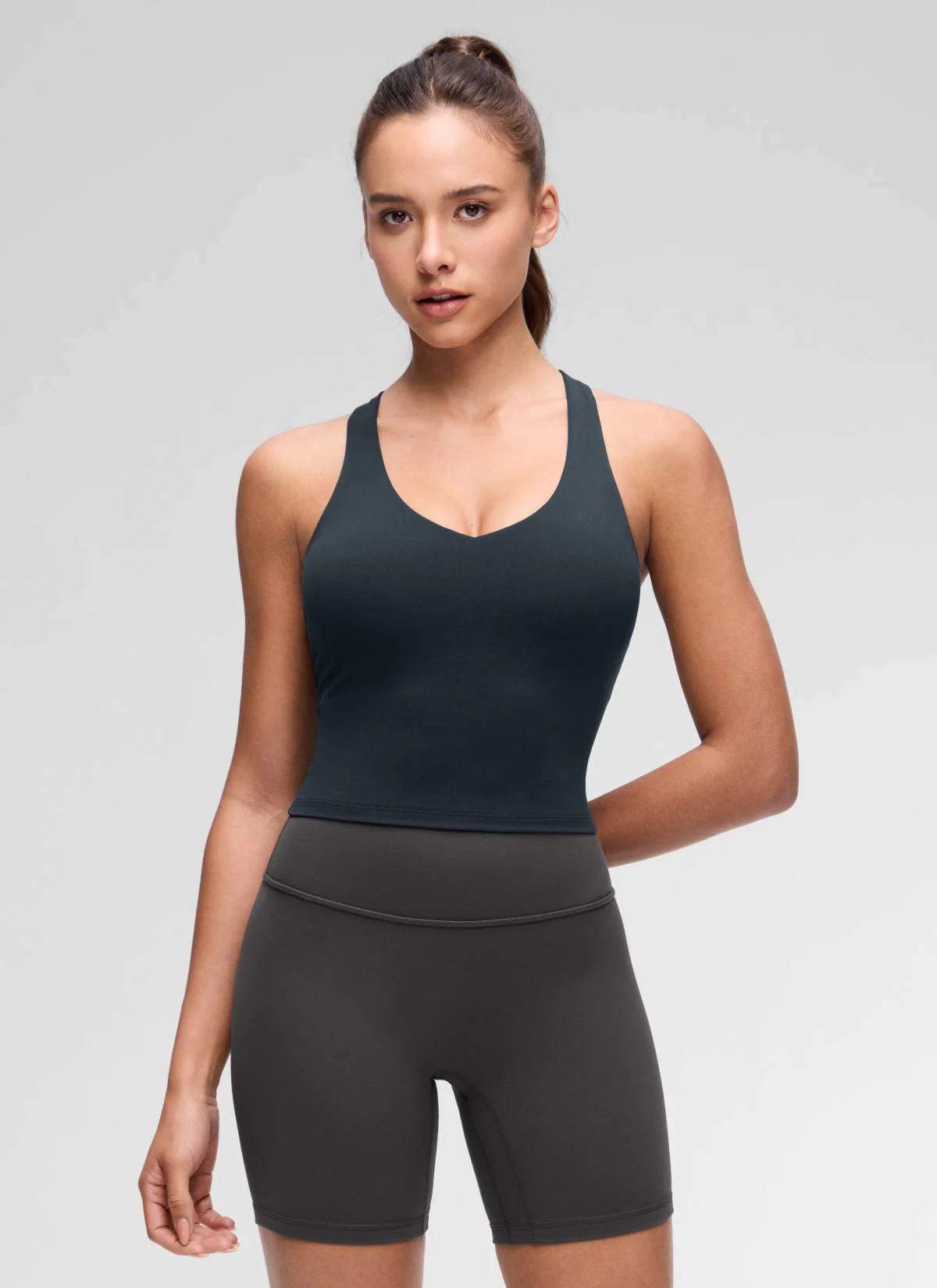 Butterluxe V Neck Racerback Shelf Bra Tank - Image 15
