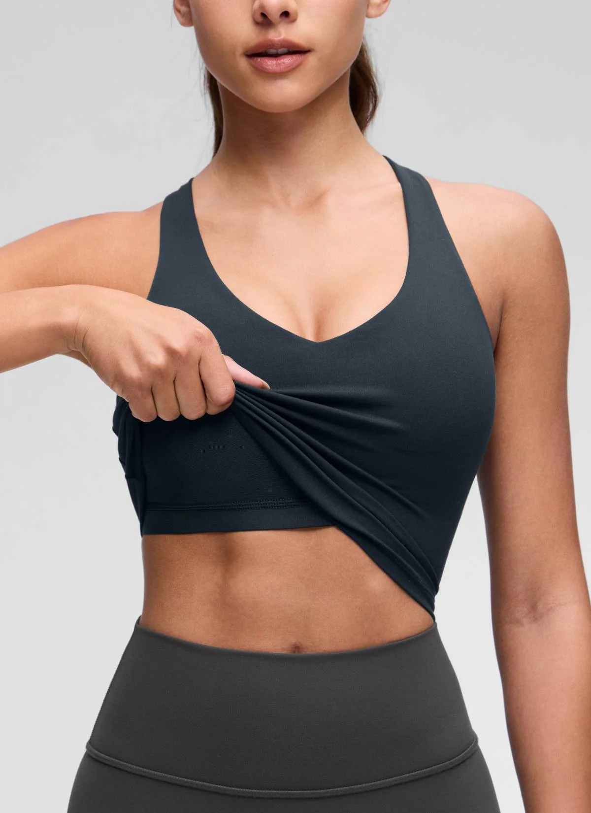 Butterluxe V Neck Racerback Shelf Bra Tank - Image 18