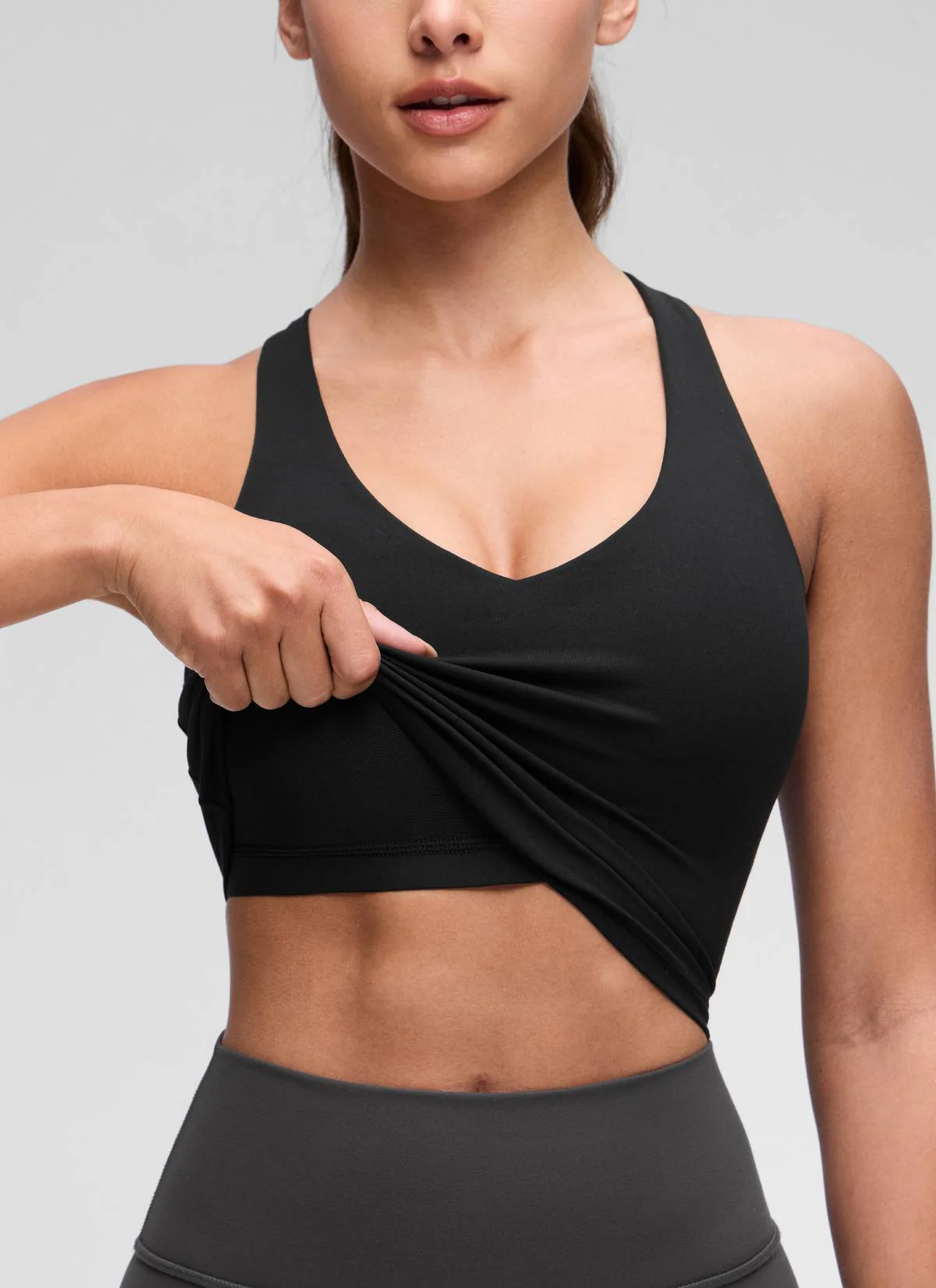 Butterluxe V Neck Racerback Shelf Bra Tank - Image 8