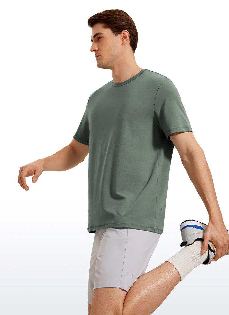 Pima Cotton T-Shirts Short Sleeve Crew Neck - Image 8