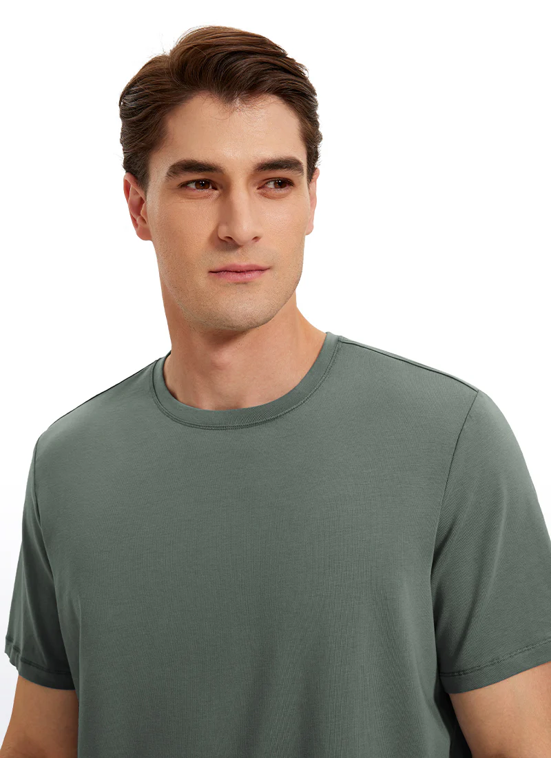 Pima Cotton T-Shirts Short Sleeve Crew Neck - Image 9