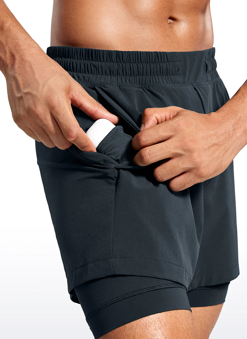 Feathery-Fit 2 in 1 Athletic Shorts 5''- with Pockets & Long Liner - Image 10