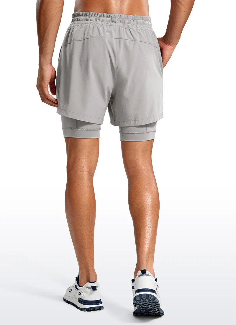 Feathery-Fit 2 in 1 Athletic Shorts 5''- with Pockets & Long Liner - Image 12