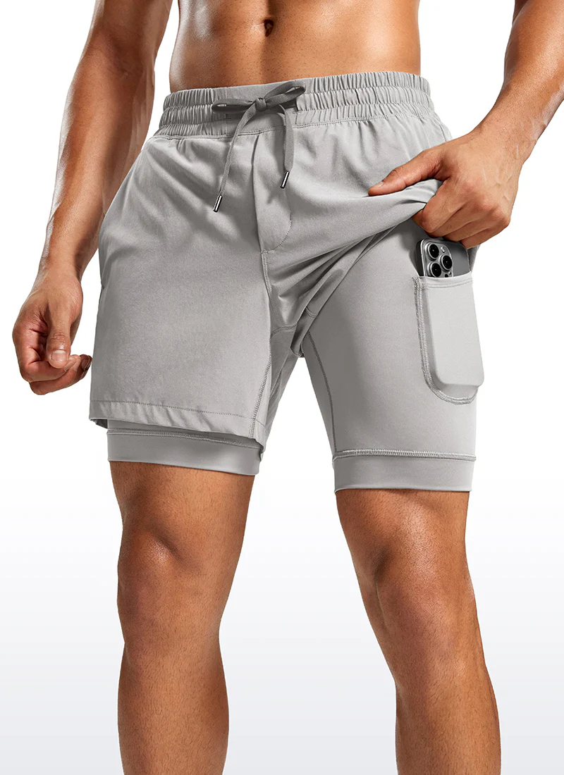 Feathery-Fit 2 in 1 Athletic Shorts 5''- with Pockets & Long Liner - Image 14