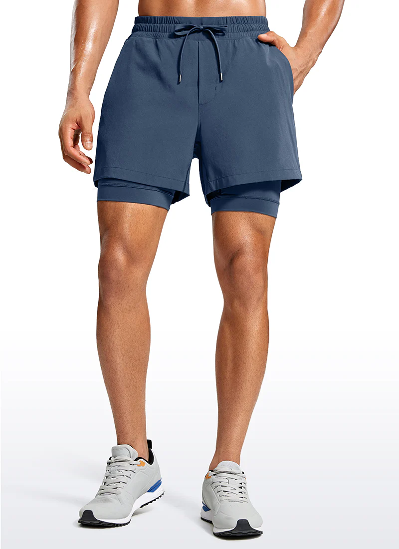 Feathery-Fit 2 in 1 Athletic Shorts 5''- with Pockets & Long Liner - Image 16