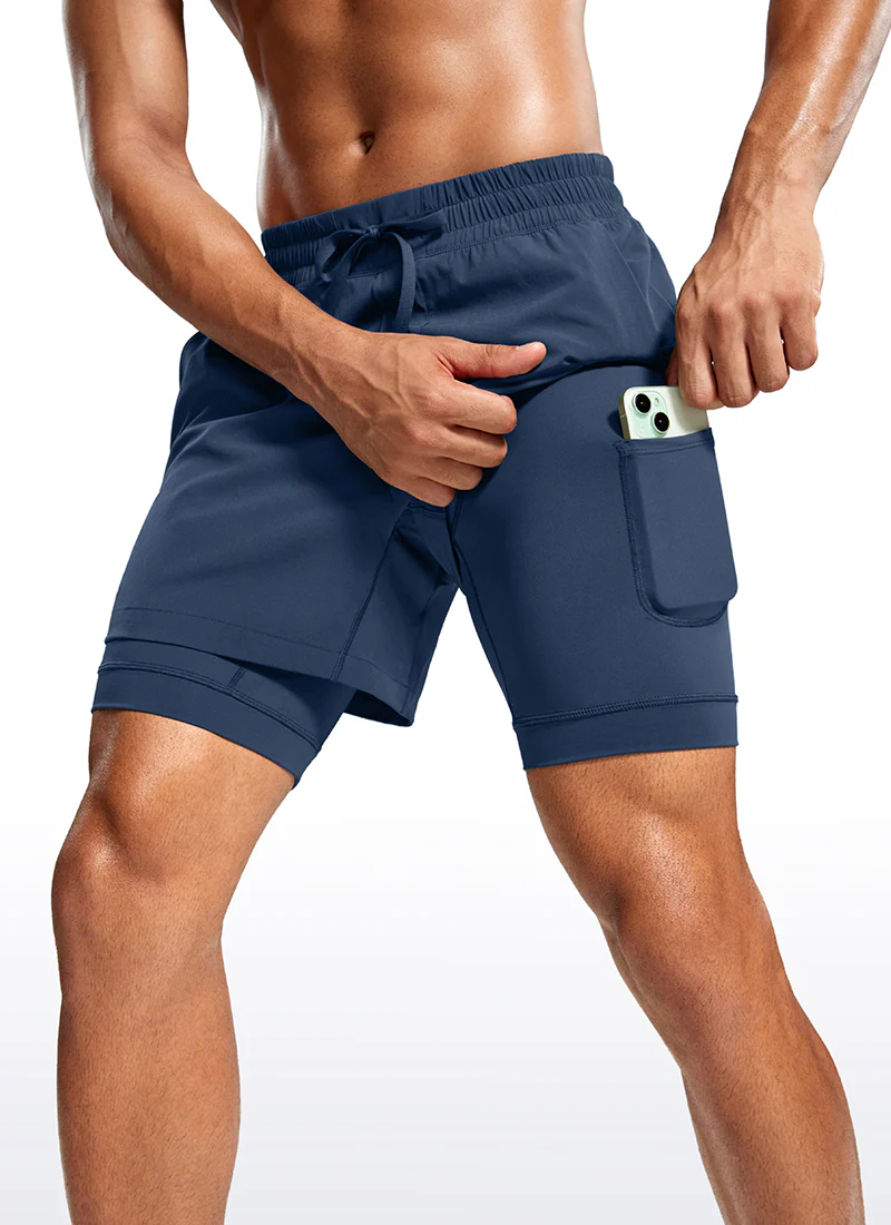 Feathery-Fit 2 in 1 Athletic Shorts 5''- with Pockets & Long Liner - Image 20