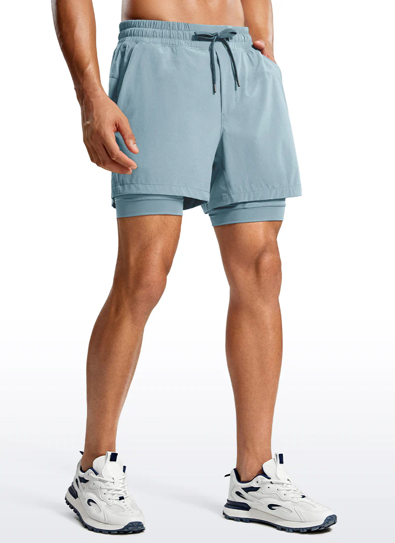 Feathery-Fit 2 in 1 Athletic Shorts 5''- with Pockets & Long Liner - Image 21