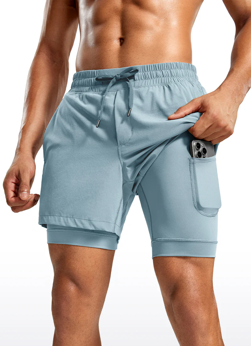 Feathery-Fit 2 in 1 Athletic Shorts 5''- with Pockets & Long Liner - Image 24