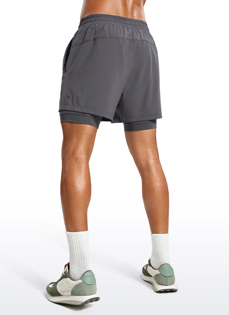 Feathery-Fit 2 in 1 Athletic Shorts 5''- with Pockets & Long Liner - Image 27