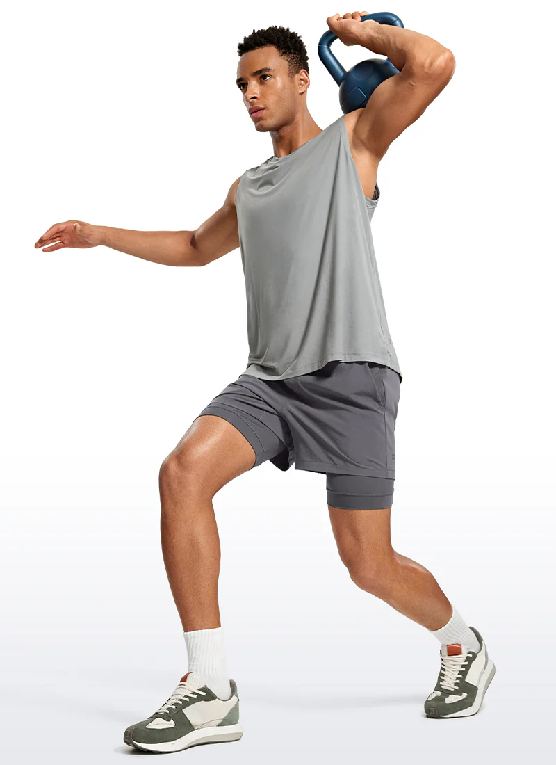 Feathery-Fit 2 in 1 Athletic Shorts 5''- with Pockets & Long Liner - Image 28