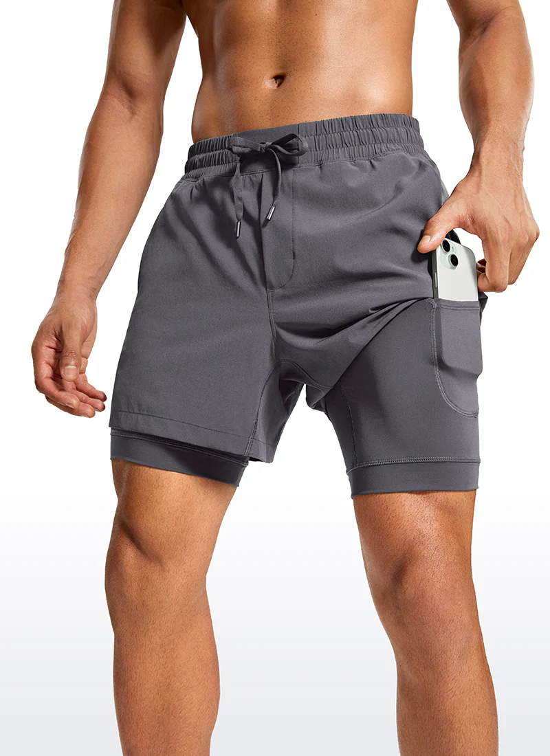Feathery-Fit 2 in 1 Athletic Shorts 5''- with Pockets & Long Liner - Image 29