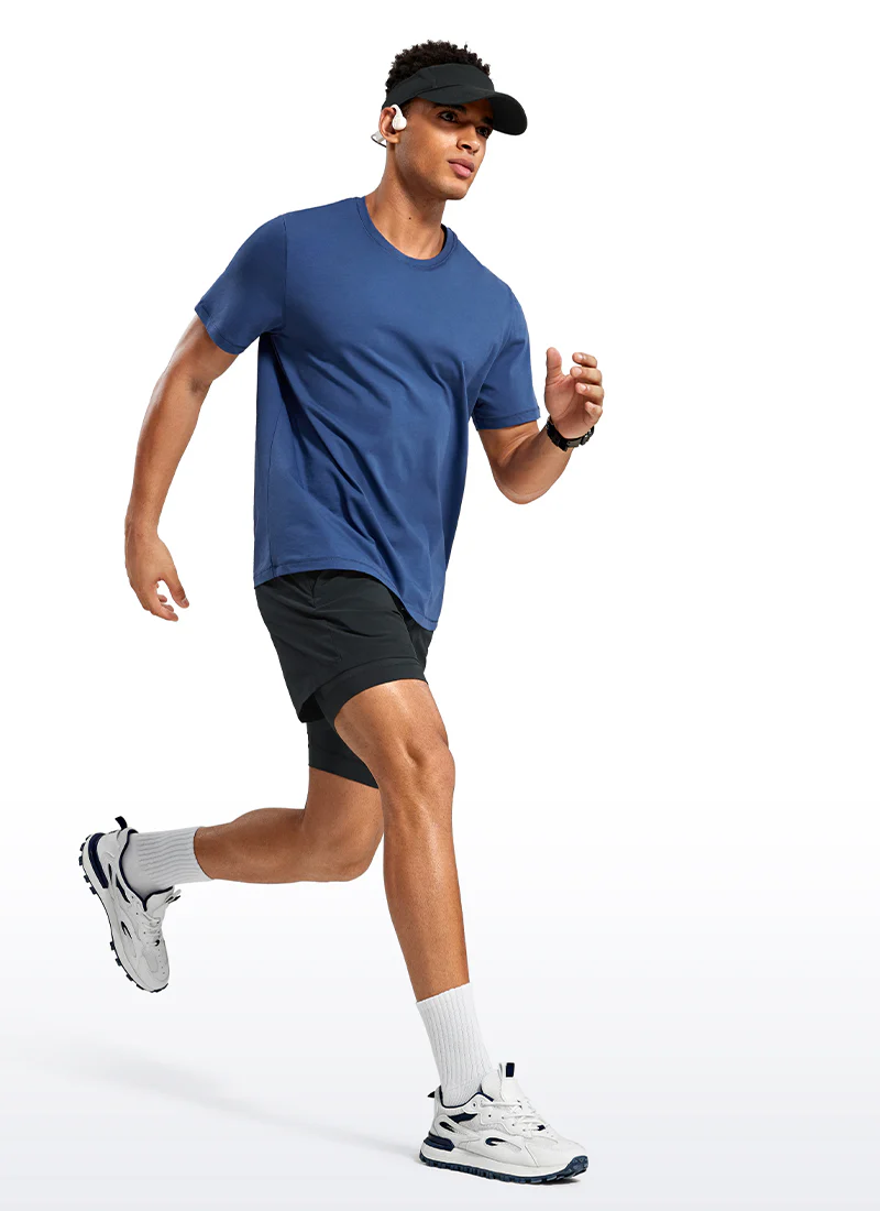 Feathery-Fit 2 in 1 Athletic Shorts 5''- with Pockets & Long Liner - Image 3