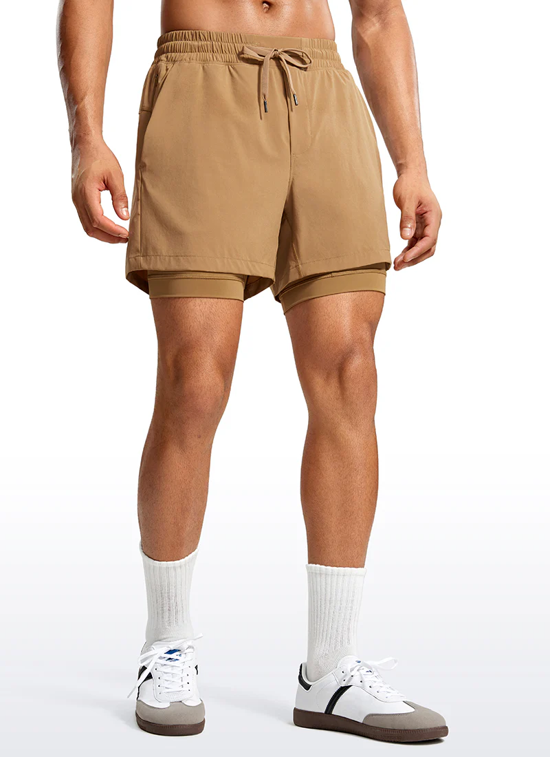 Feathery-Fit 2 in 1 Athletic Shorts 5''- with Pockets & Long Liner - Image 31