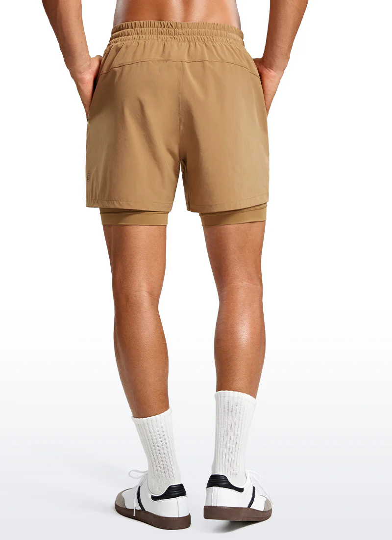 Feathery-Fit 2 in 1 Athletic Shorts 5''- with Pockets & Long Liner - Image 32