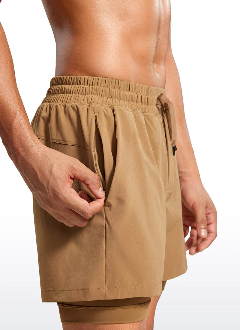 Feathery-Fit 2 in 1 Athletic Shorts 5''- with Pockets & Long Liner - Image 34