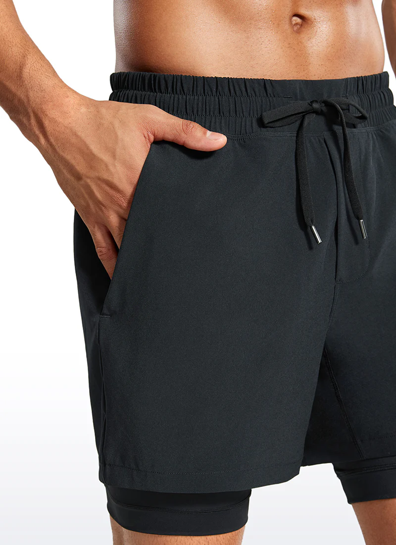 Feathery-Fit 2 in 1 Athletic Shorts 5''- with Pockets & Long Liner - Image 4