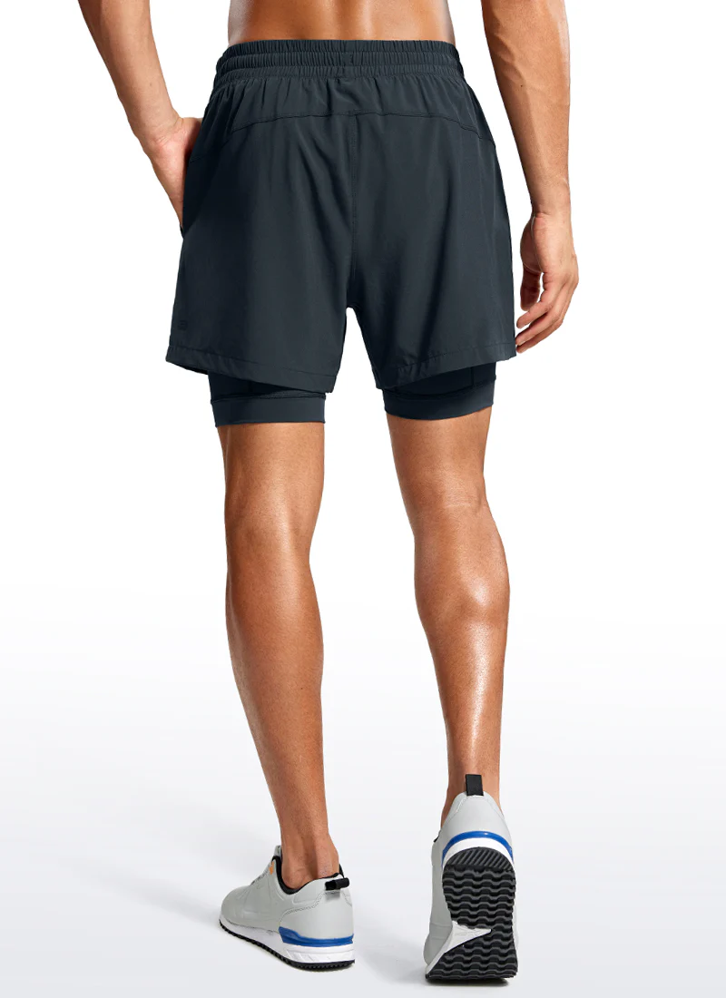 Feathery-Fit 2 in 1 Athletic Shorts 5''- with Pockets & Long Liner - Image 7