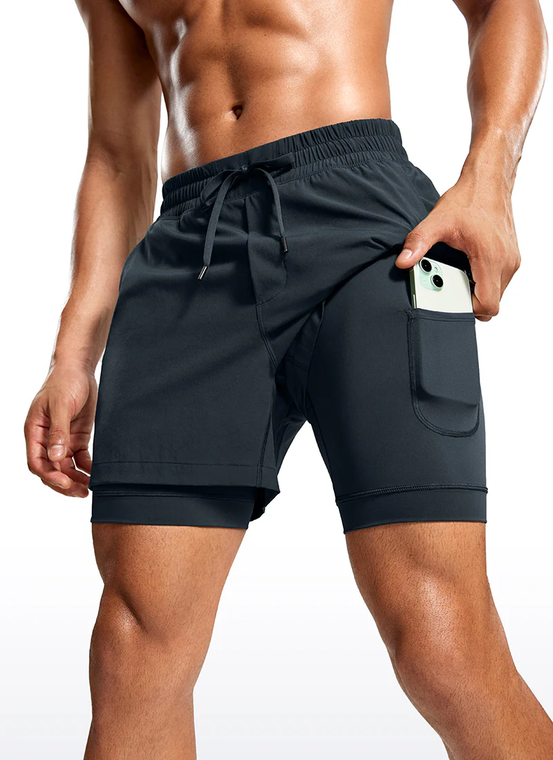 Feathery-Fit 2 in 1 Athletic Shorts 5''- with Pockets & Long Liner - Image 9