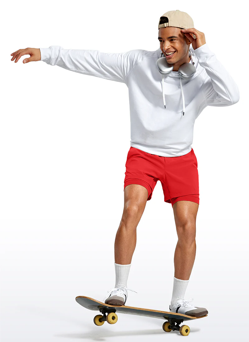 Feathery-Fit 2 in 1 Athletic Shorts 5''- with Pockets & Long Liner - Image 3