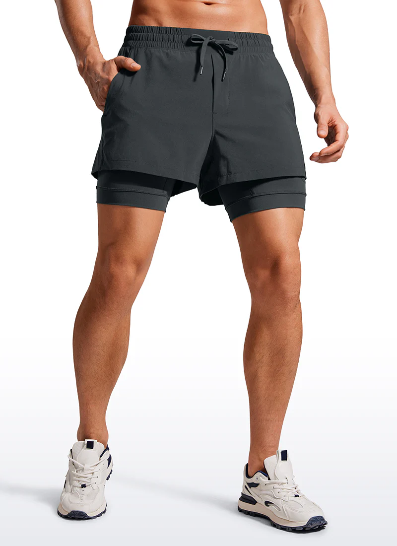 Feathery-Fit 2 in 1 Athletic Shorts 3.5''- with Pockets & Long Liner - Image 10