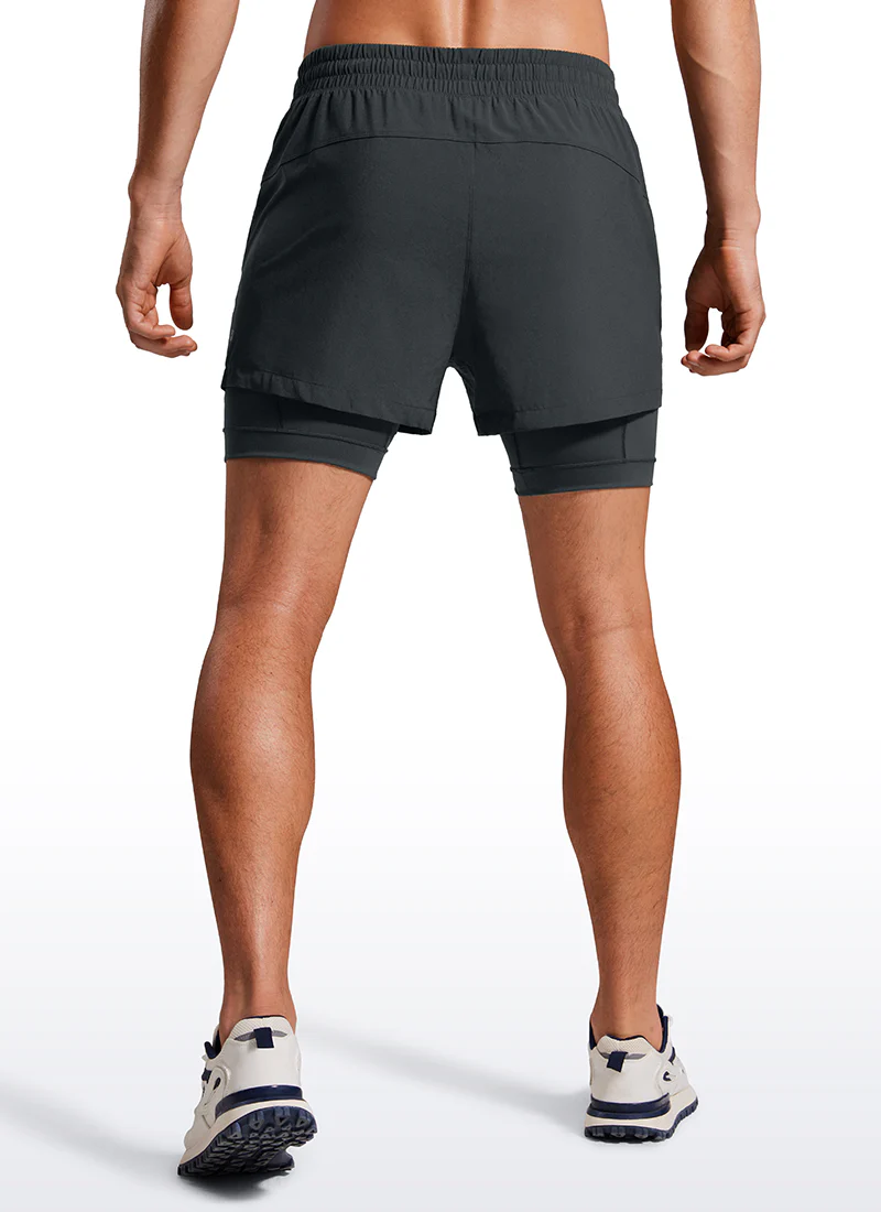 Feathery-Fit 2 in 1 Athletic Shorts 3.5''- with Pockets & Long Liner - Image 11