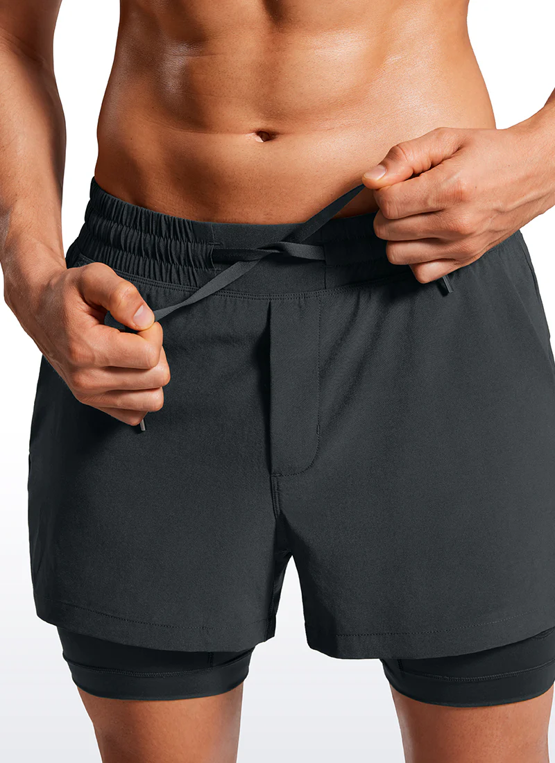 Feathery-Fit 2 in 1 Athletic Shorts 3.5''- with Pockets & Long Liner - Image 13