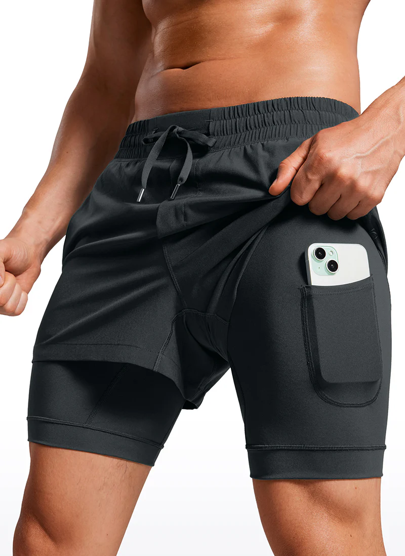 Feathery-Fit 2 in 1 Athletic Shorts 3.5''- with Pockets & Long Liner - Image 14