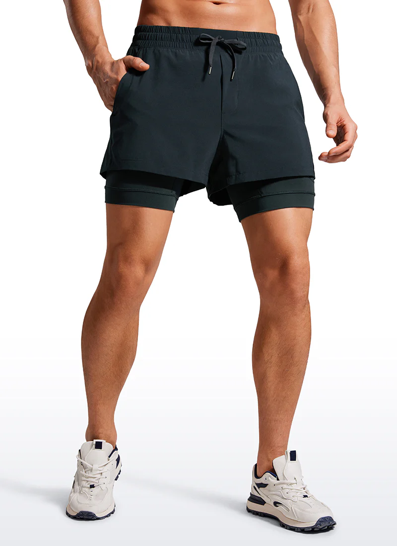 Feathery-Fit 2 in 1 Athletic Shorts 3.5''- with Pockets & Long Liner - Image 15